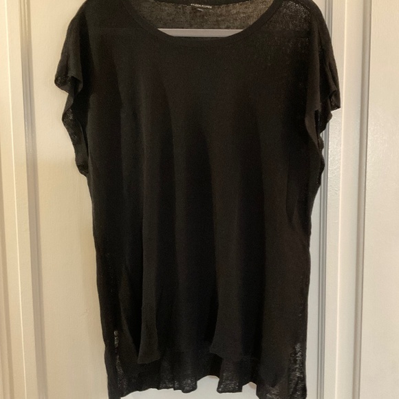 Eileen Fisher Black V-Neck Top sz small - Picture 3 of 4